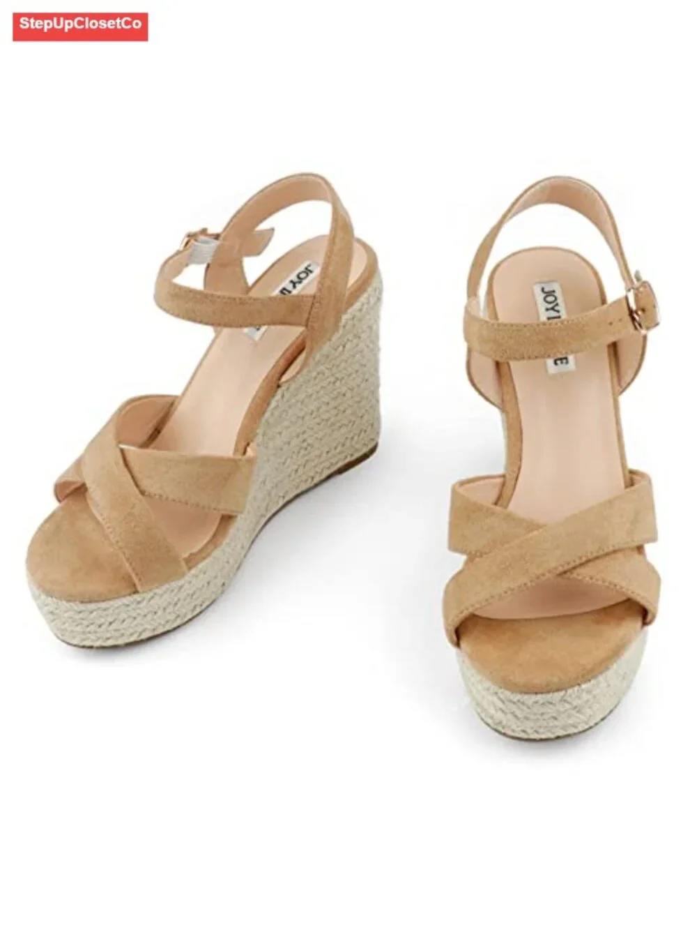 Womens Espadrilles Wedge Sandals Platform Heels Ankle Strap Open Toe Buckle